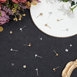 60Pcs 6 Styles 304 Stainless Steel Stud Earring Findings&nbsp;STAS-BBC0008-94