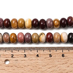 天然石モッカイトビーズ連売り  ロンデル  8.5x5.5mm  穴：1mm  約73個/連  15.35''（39センチメートル）&nbsp;G-A280-A25-02