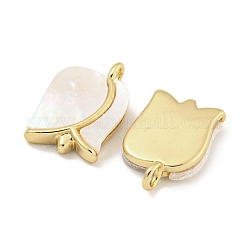 Brass Pave Sea Shell Rose Flower Charms&nbsp;KK-Q820-17G