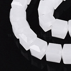 Imitation Jade Glass Beads Strands&nbsp;GLAA-R041-8x8mm-B01