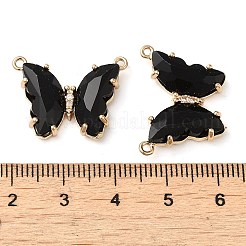 Brass Pave Faceted Glass Connector Charms&nbsp;FIND-Z020-03