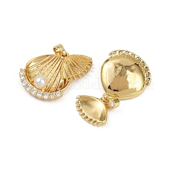 Brass Micro Pave Cubic Zirconia Pendants&nbsp;KK-C093-06G