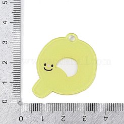 アクリルパーツ  笑顔の文字  文字Q  29~38x21.5~34.5x2.3mm  穴：3mm&nbsp;MACR-R002-01Q