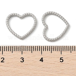 304ステンレススチールリンクリング  ハートリンク  ステンレス鋼色  14x16x2mm&nbsp;STAS-K354-07B-P