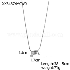 304 Stainless Steel Spiral Spring Pendant Necklaces&nbsp;STAS-OY007-63P