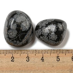 天然な雪片オブシディアンのビーズ  穴がない  ナゲット  タンブルストーン  21~25x18~22x15~19mm  約116個/1000g&nbsp;G-G123-04