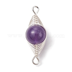 7Pcs 7 Styles Natural & Synthetic Mixed Gemstone Copper Wire Wrapped Connector Charms&nbsp;PALLOY-JF02517-02