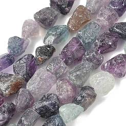天然のカラフルな蛍石ビーズの原石  ナゲット  6~24x7~16x4~10mm  穴：1mm  約25~38個/連  15.35~15.94''（39~40.5センチメートル）&nbsp;G-M453-D11