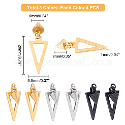 12Pcs 3 Colors 304 Stainless Steel Pendants&nbsp;STAS-UN0035-85