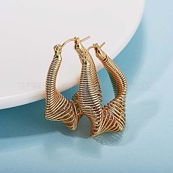 Brass Wire Wrapped Chunky Hoop Earrings for Women&nbsp;JE914A