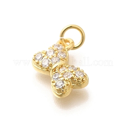 Brass Micro Pave Clear Cubic Zirconia Pendants&nbsp;KK-L225-018G