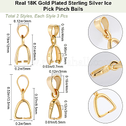6Pcs 2 Styles 925 Sterling Silver Pendants Bails&nbsp;STER-BBC0006-61