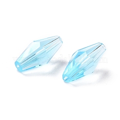 透明なk9ガラスビーズ  多面カット  双円錐形  ライトスカイブルー  12x6mm  穴：1mm&nbsp;GLAA-G078-B-17