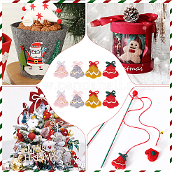 ウールフェルトクラフト クリスマスベル 8色 4個  DIY キーホルダー装飾永久花バッグアクセサリー  ミックスカラー  60x50x15mm  2個/カラー&nbsp;DIY-NB0008-88