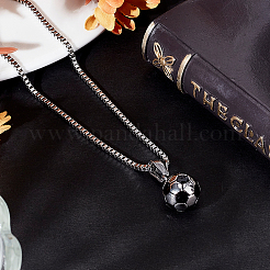 DIY 316 Surgical Stainless Steel Enamel Football Pendants Pendant Necklaces Jewelry Kits&nbsp;DIY-BBC0002-16