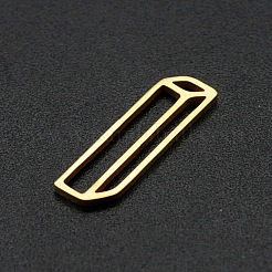 201 ステンレススチール製フィリグリージョイナーリンク  直方体の  レーザー切断  18KGP本金メッキ  18x5x1mm&nbsp;STAS-N090-LA047-G