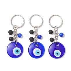 3Pcs Handmade Lampwork Evil Eye Keychains&nbsp;KEYC-JKC01252-03