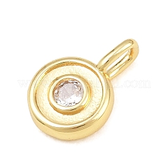 Brass Pave Clear Cubic Zirconia Charms&nbsp;CU-CBAFB7D-08G