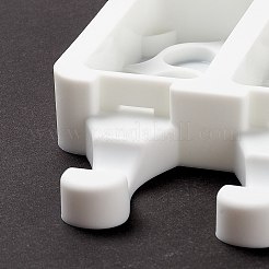 食品グレードのDIY長方形アイスクリームシリコーン型  アイスポップ金型  アイスクリームを作るため  4つの空洞  ホワイト  129x180x23mm  内径：69x35mm&nbsp;LS-DIY-D062-08B
