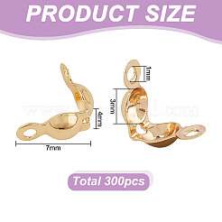 300Pcs Brass Bead Tips&nbsp;KK-GO0001-73