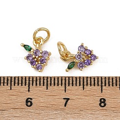Brass Micro Pave Cubic Zirconia Pendants&nbsp;KK-Z120-08G-06