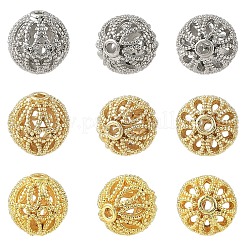16Pcs 4 Styles Brass Hollow Beads&nbsp;KK-YW0004-33