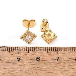 Brass Micro Pave Cubic Zirconia Stud Earrings for Women&nbsp;EJEW-F418-04G