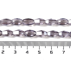 電気メッキガラスビーズセット  パール光沢メッキ  多面カット  オーバル  アザミ  9.5x5.5mm  穴：1.2mm  約60個/連  22.05''（56センチメートル）&nbsp;GLAA-Q101-03A-PL01