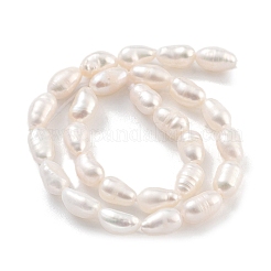 天然養殖淡水パールビーズ連売り  ライス  グレード3 A  雪  3~4mm  穴：0.5mm  約26~39個/連  7.09''~7.28''（18~18.5センチメートル）&nbsp;PEAR-P062-04B