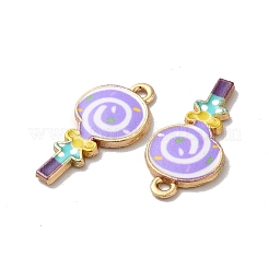 合金エナメルチャーム  ゴールドカラー  ロリポップチャーム  ミックスカラー  24x12x2mm  穴：1.5mm&nbsp;ENAM-D043-12G