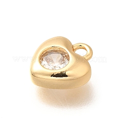 Brass Micro Pave Cubic Zirconia Charms&nbsp;KK-C085-20G