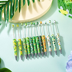 12Pcs 12 Styles Saint Patrick's Day Theme Plastic Beadable Pens&nbsp;AJEW-TA0002-11