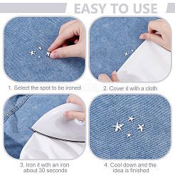 1200Pcs 4 Styles Aluminum Hotfix Iron On Star Studs&nbsp;FIND-NB0006-17P