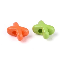 スプレー印刷された不透明アクリルビーズ  文字x  ミックスカラー  8x5.5x5mm  穴：2.2mm  20個/セット&nbsp;OACR-N156-03