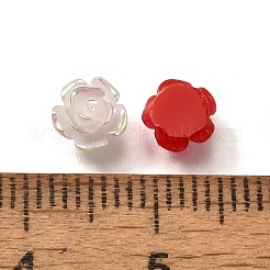 ルミナスオペーク樹脂カボション  花  ツートン  暗闇で光る  ミックスカラー  6x6x3mm&nbsp;CRES-R458-11