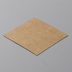 クラフト紙ジュエリーディスプレイカード  ネックレスに使用  単語の正方形  バリーウッド  8x8x0.04cm  穴：3mm&nbsp;CDIS-TAC0010-04C