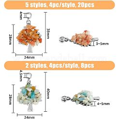 28Pcs 7 Styles Chakra Alloy European Dangle Charms&nbsp;G-FH0001-81