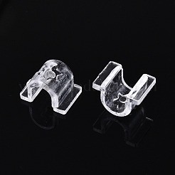 プラスチックベースのバックルの毛のパーツとして透明  ヘアタイアクセサリー作り用  透明  10x12x7.5mm  約2000個/袋&nbsp;FIND-T064-004A-01