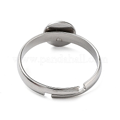 Non-Tarnish 304 Stainless Steel Adjustable Pad Ring Settings&nbsp;STAS-M333-03B-P