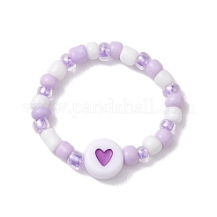 Glass Seed Beads Stretch Ring&nbsp;RJEW-JR00706