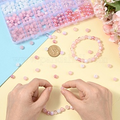 480 個 8 スタイル混合スタイルアクリルビーズ  ラウンド  紫色のメディア  8mm  穴：1~2mm  60個/スタイル&nbsp;OACR-YW0002-68A