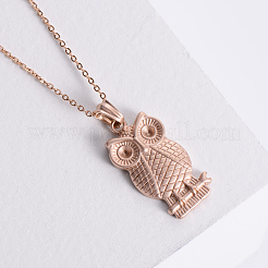 Stainless Steel Cute Owl Pendant Necklaces&nbsp;PB2327