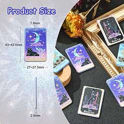 15個3スタイルプリントアクリルパーツ  タロット模様のチャーム付き長方形  ミックスカラー  43x27x2.5mm  穴：1.8mm  5個/スタイル&nbsp;SACR-CJ0001-29