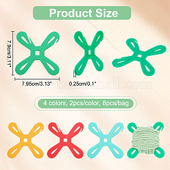 8Pcs 4 Colors Acrylic Thread Winding Boards&nbsp;FIND-OC0003-21