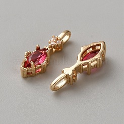 Brass Micro Pave Cubic Zirconia Pendants&nbsp;KK-WH0095-09D