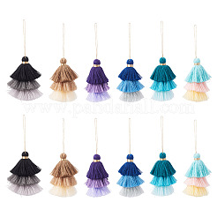12Pcs 6 Styles Nylon Thread Tassel Big Pendant Decorations&nbsp;FIND-TA0009-18