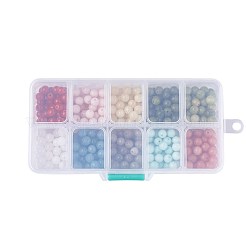 10 Colors Natural Jade Beads&nbsp;G-JP0001-05-6mm