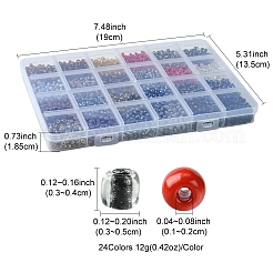 288G 24 Styles 8/0 Glass Seed Beads&nbsp;SEED-FS0001-26A