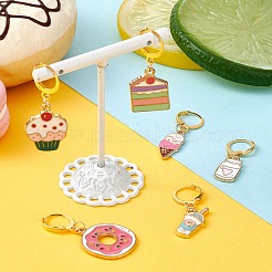 デザートテーマ合金エナメルペンダント装飾  キーホルダー用  財布  バックパック飾り  混合図形  ミックスカラー  33~40mm  6スタイル  1個/スタイル  6個/セット&nbsp;HJEW-CJ00001