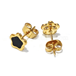 304 Stainless Steel Enamel Stud Earrings&nbsp;EJEW-B009-08G-01